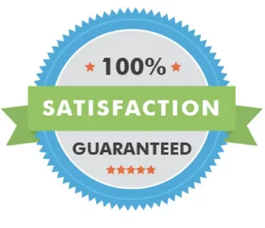 100 percent client satisfaction guarantee badge